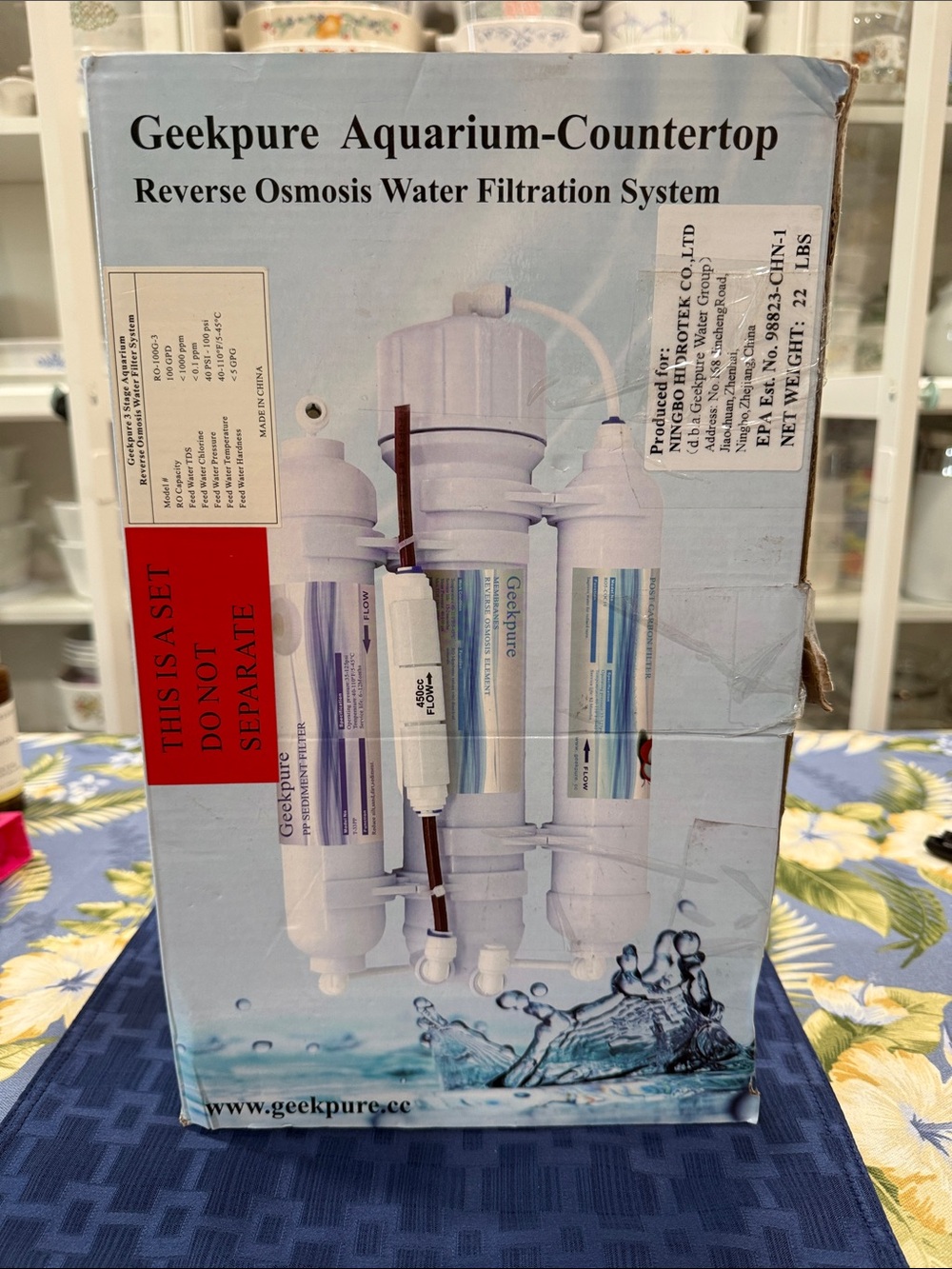 White Aquarium Countertop Reverse Osmosis Water Filtration System